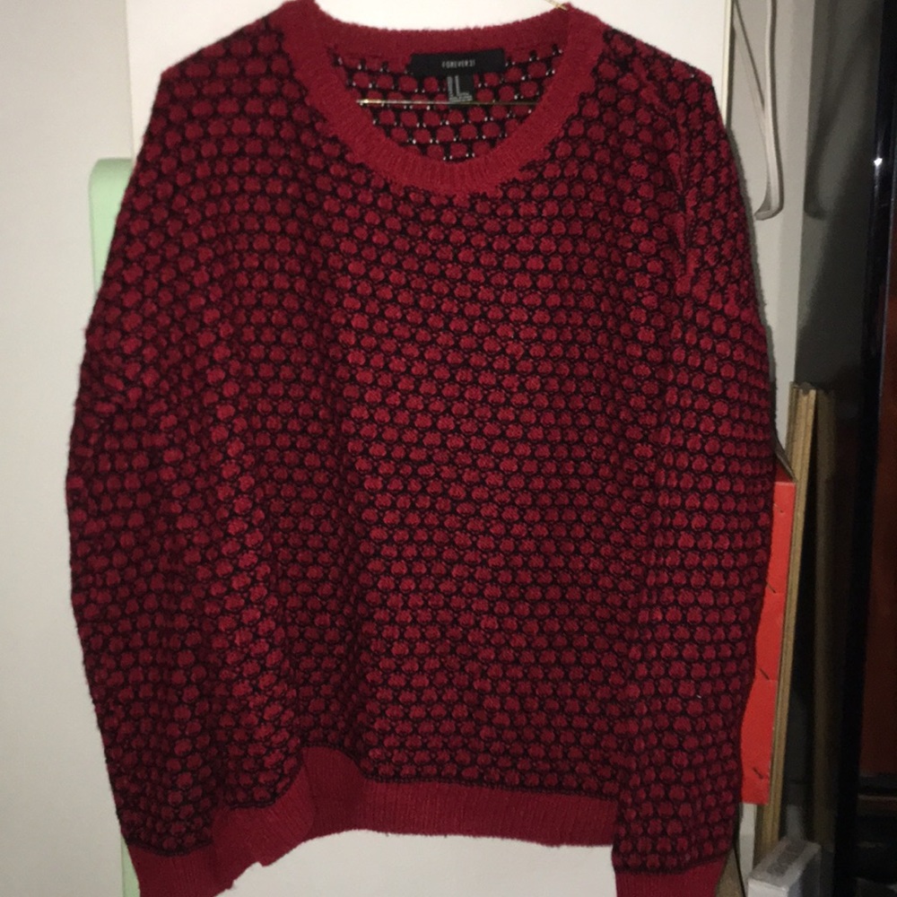 Forever 21 Red and Black Sweater